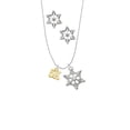 thumbnail image 2 of Delight Jewelry Goldtone 5K Silver tone Snowflake Charm Necklace and Stud Earrings, 2 of 4