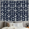 thumbnail image 2 of GOSMITH Soft Cushion Anchor Navy Blue White Nautical Tapestries Painting, 2 of 6