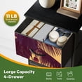 thumbnail image 5 of 4 Drawer Vertical Storage Dresser Close up coconut palm tree silhouette sunset color toning applied with Wood Top Fabric Pull Drawers, 5 of 8