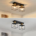 thumbnail image 4 of Semi Flush Mount 2 Light Ceiling Light Matte Black with E26 Base Modern for Farmhouse Kitchen Dining Room Bedroom Study Living Room, 4 of 7