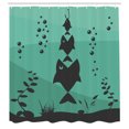 thumbnail image 3 of Ambesonne Teal Shower Curtain, Underwater Life Themed, 69"Wx84"L, Teal Grey, 3 of 5