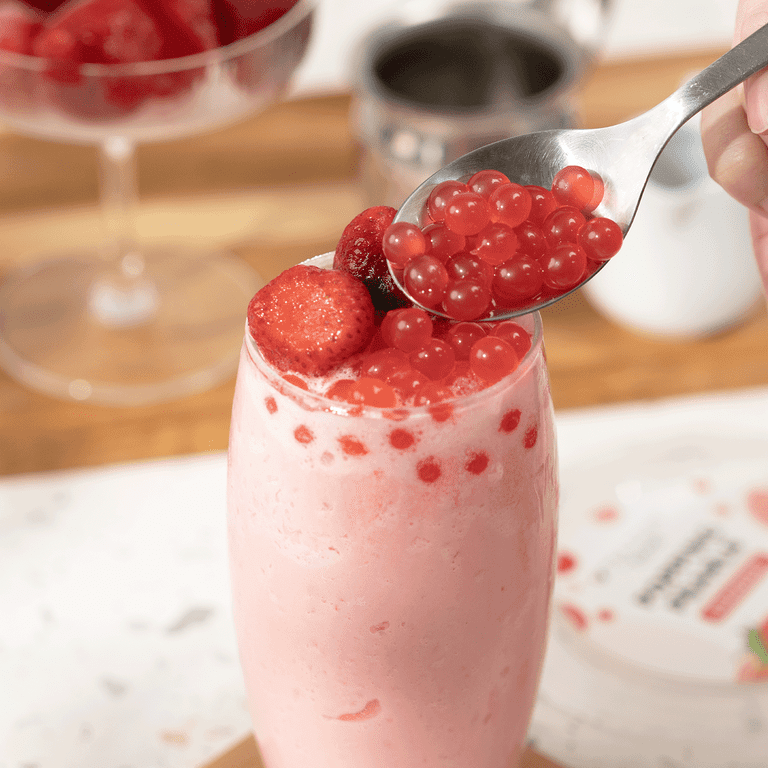 Tea Zone Strawberry Flavored Tapioca Balls, Ready to Serve
