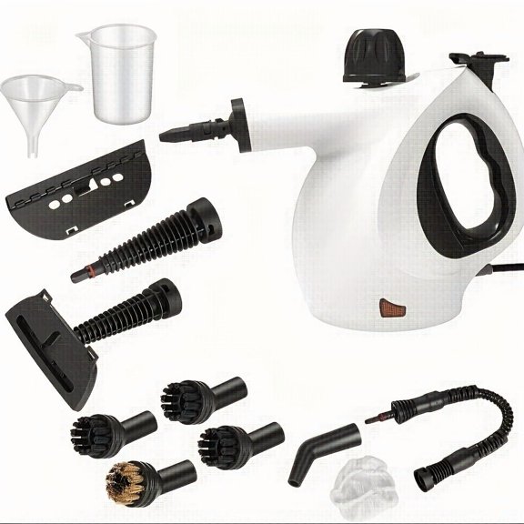 Multi-Surface Handheld Steam Cleaner - 12 Accessories Included, Pressurized Steamer For Car, Bathroom, Shower, Upholstery, Grout, Windows, And Grease Cleaning At Home