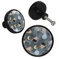 thumbnail image 2 of 4 Pcs Astronaut Cat Knobs for Kitchen Cabinet Cupboard Dresser Bookcase Drawer Pulls Handles Round Home Decor, 2 of 5