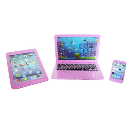 My Brittany's Lavender Laptop, Smart Phone and Tablet for American Girl Dolls and My Life as Dolls- 18 Inch Doll Accessories- DOLL SIZE