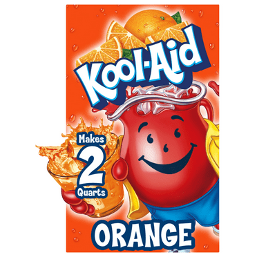Kool-Aid Soft Drink Mix Orange Unsweetened, Caffeine Free 0.15 Oz.,PACK OF 4
