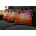 thumbnail image 2 of Ambesonne Tropical Throw Pillow Cover 4 Pack, Coconut Palm Tree Leaf, 18", Pink Orange, 2 of 6