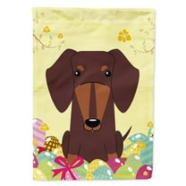 Caroline's Treasures BB6131CHF Easter Eggs Dachshund Chocolate Flag Canvas House Size , Large, multicolor