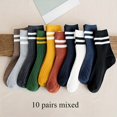 thumbnail image 6 of Men's Autumn Winter Mid-Calf Socks, Random Color, Anti-Odor, Sweat Absorbing, Breathable Comfortable Couple Sports Socks, Multiple Pack Options, 6 of 10