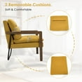 thumbnail image 5 of Costway Set of 2 Modern Accent Armchair Lounge Chair w/ Wood Legs & Steel Bracket Yellow, 5 of 9