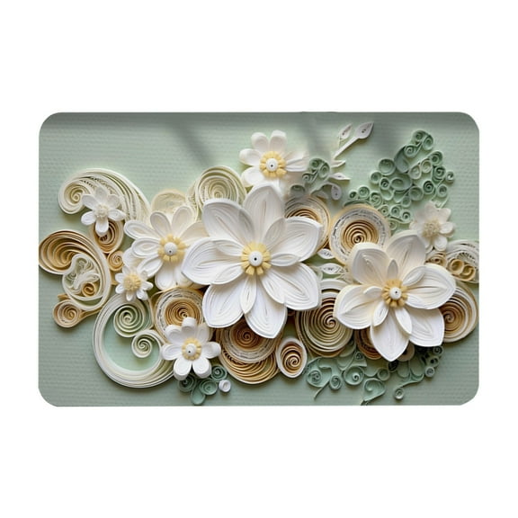 Btomtd 24"x16" Diatomite Three Dimensional Flower Doormat, Non Slip Quick Drying Floor Mat, Soft Washable Carpet and Area Rug for Bathroom and Foot Comfort, N