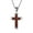silver-1, variant on Wooden Cross Necklace for Men, Handmade Cross Pendant Necklace Stainless Steel Chain, Mens Brown Cross Necklaces Wood Jewelry Christian Baptism Crucifix Pendant for Men