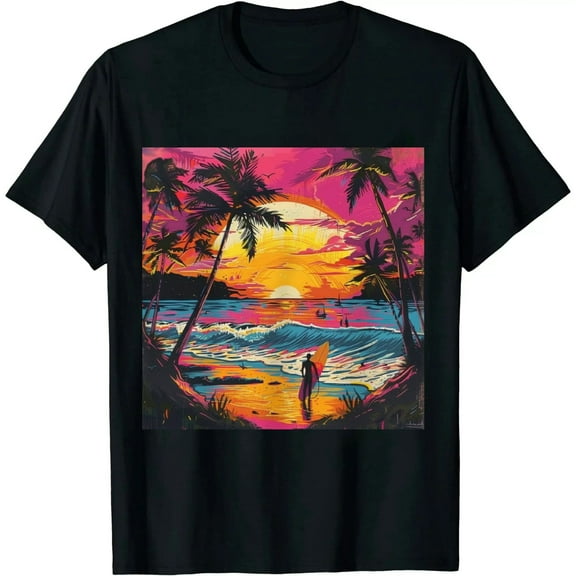 Qinduosi Men's Graphic Tees Cool Lightweight Fitted Printed Design T-Shirts Nature Black