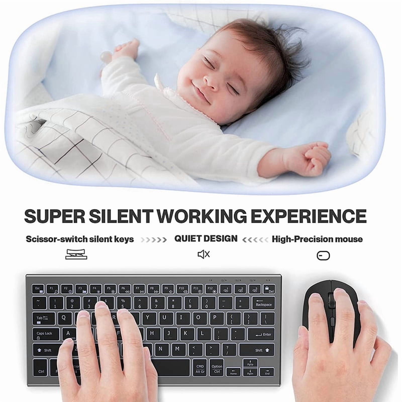 Wireless Bluetooth Aluminum Keyboard Multi-Device Rechargeable Illuminated Full Size Computer Backlight Keyboard Mouse Set