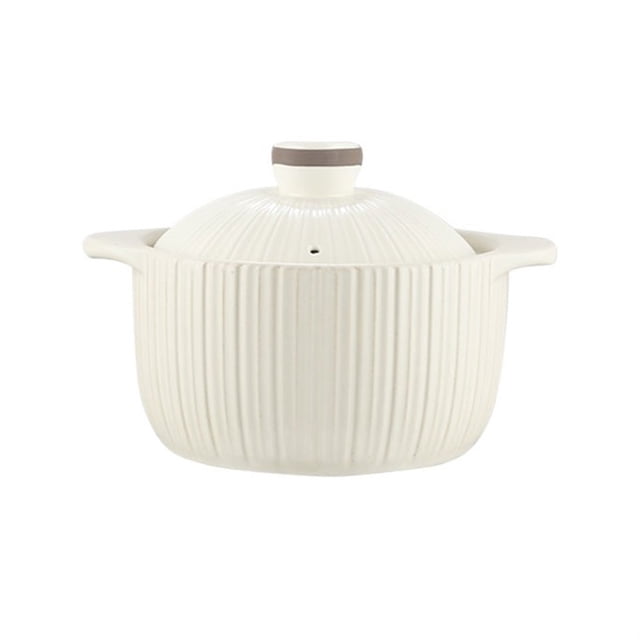 Home Cooking Pot Ceramic High Temperature Resistant Soup Casserole 1.8L/2.5L Porridge Stew Pot with Lid