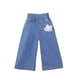 thumbnail image 1 of Odeerbi 2-8 Años Niñas Pantalones Vaqueros de Pierna Ancha Encaje Arco Pantalones Vaqueros de Verano Impreso Fondo Lindo Pantalones de Longitud Completa, 1 of 3