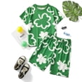 thumbnail image 2 of Baby Boy Outfits Boys Girls Short Sleeve St Patrick's Day Prints T Shirt Tops Shorts Baby Girl Clothes Green 18 Months-24 Months, 2 of 7