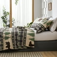 thumbnail image 6 of Green Essen Rustic Quilt Sets Queen/Full Size Lodge Bedding Set Reversible Microfiber Moose Bear Bedspread Plaid Coverlet Cabin Decor, 1 Quilt & 2 Pillow Shams, 6 of 6