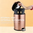 thumbnail image 3 of 1.6 Gallon Step Trash Can with Lid, Rose Gold Stainless Steel Small Garbage Can, Soft Close & Stay-Open Lid, Removable Inner Bucket for Bathroom, Bedroom, Office, 3 of 10