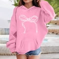 thumbnail image 2 of Ruyang Oversized Hoodies for Teens Girls Bowknot Graphic Preppy Hooded Sweatshirts Baggy Athletic Pullover Tops Pocket, 2 of 4
