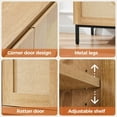 thumbnail image 3 of Rattan Buffet Cabinet with Storage, Sideboard with 2 Doors, Adjustable Shelf and Metal Base, Natural Wood Accent for Kitchen, Coffee Bar or Living Room, 3 of 6