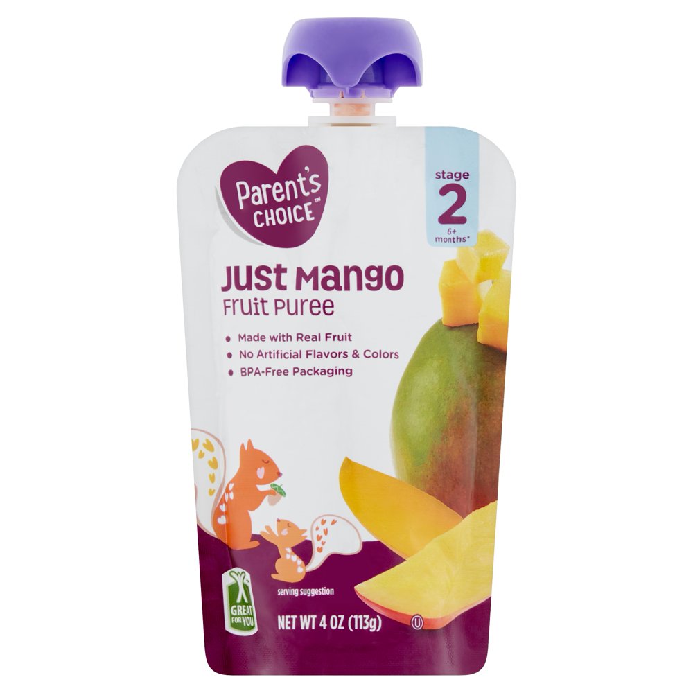 Parent's Choice Stage 2, Mango Baby Food, 1 Pouch (113g) Pouch