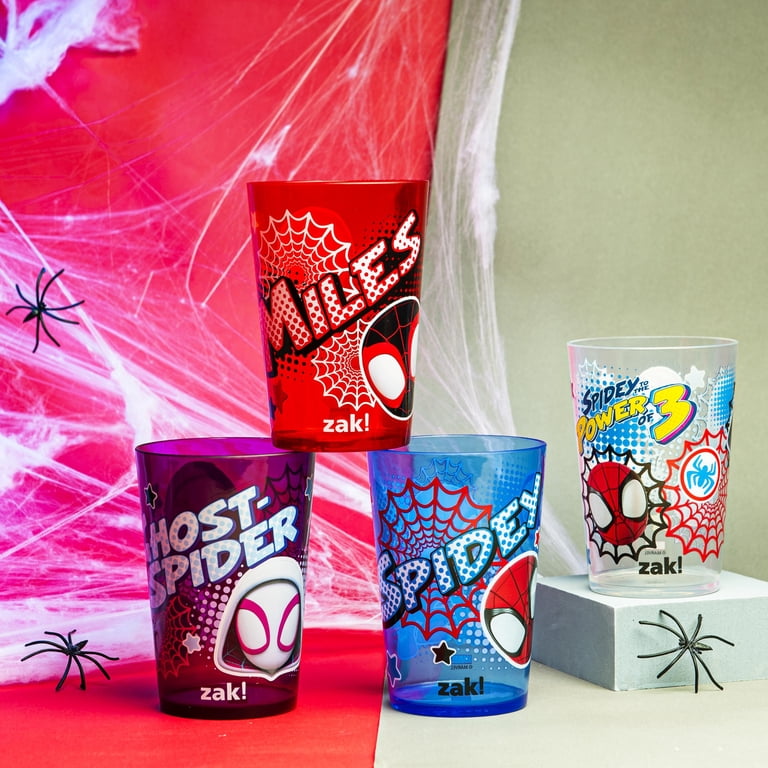 KISSOFLIFE spider アンバサダーコラボ 特典 トレカ ４枚セット Zak Designs Spiderman Kids 4-Piece 14.5 oz Tumbler Set Durable