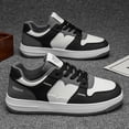 thumbnail image 5 of Men Women Burgundy White Leather Skate Shoes Non Slip Thick Platform Lace Up Fashion Casual Walking Sneakers, 5 of 5