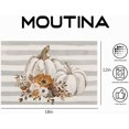 thumbnail image 6 of Fall Placemats Set of 4,12x18 Inch Stripes with Pumpkins Flowers Heat-Resistant Place Mats,Seasonal Autumn Table Decors for Farmhouse Kitchen Dining Thanksgiving Holiday Party, 6 of 6