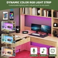 thumbnail image 6 of Uforic L Shape Desk with LED Light & Hutch,  Home Office Computer  Desk Executive Desk with Drawers, 6 of 9