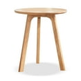 thumbnail image 7 of Hassch Natural Oak Round End Table, Solid Wood 3-Leg Side Table for Bedroom or Living Room, Multi-Functional Accent Table, Easy Assembly, 17.7" Dia x 19.7"H, 7 of 7