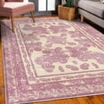 thumbnail image 3 of Boho Decorative Rug, Vintage Look Ethnic Look Pattern of Paisley Details and Bohemian Feels Damask, Quality Carpet for Bedroom Dorm and Living Room, 6 Sizes, Pink and Eggshell, by Ambesonne, 3 of 4