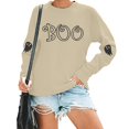 thumbnail image 4 of Peichun Halloween Sweatshirts for Women Oversized Long Sleeve Crewneck Pullover Sweatshirt Funny Boo Graphic Loose Fit Comfortable Spooky Season Fashion Fall Tops 2026 1-Khaki S, 4 of 4