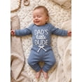 thumbnail image 6 of RUINIXCW Newborn Baby Boy Hospital Coming Home Outfit Waffled Romper Infant Baby Boys Fall Winter Clothes Dad's Little Dude Embroidery Long Sleeve Romper Pants Set, 6 of 9