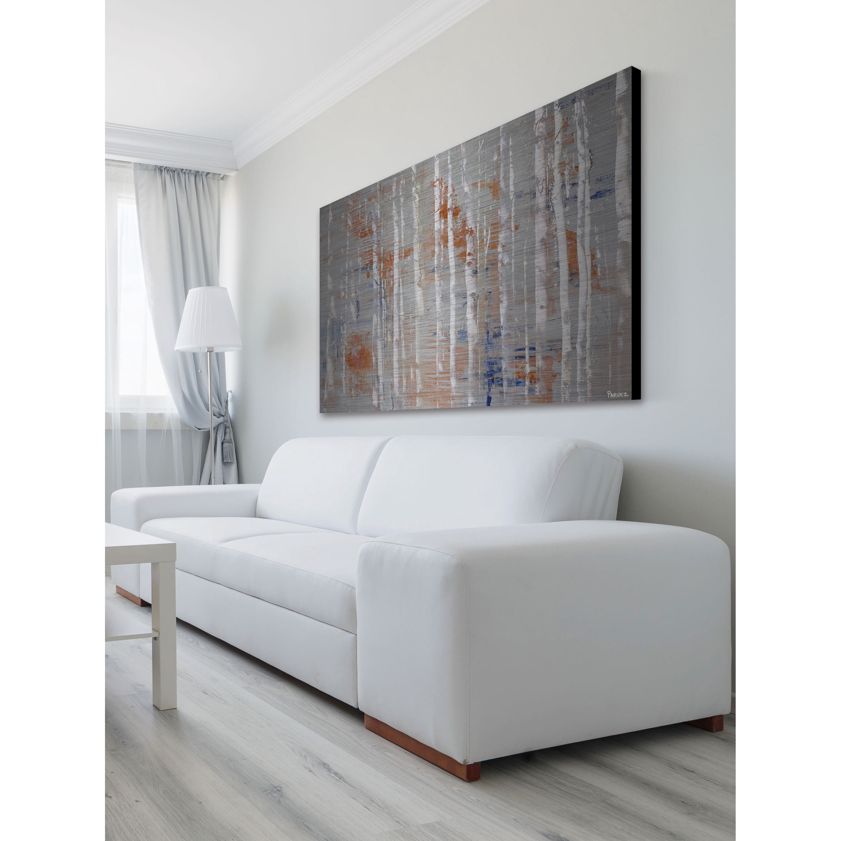 "Peachy Trees" Painting Print on Brushed Aluminum