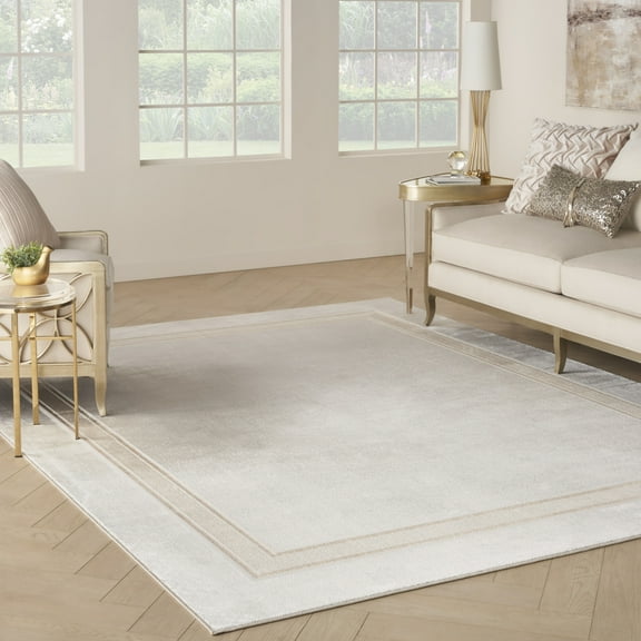 Nourison Glam Geometric Ivory Cream 7'10" x 9'10" Area Rug (8x10)
