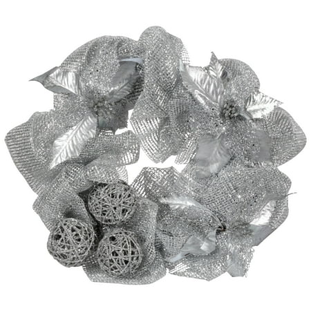 Happy Holidays Wreath - Wal-Mart Stores, Inc. Holiday Time Silver 20-Inch Mesh Wreath