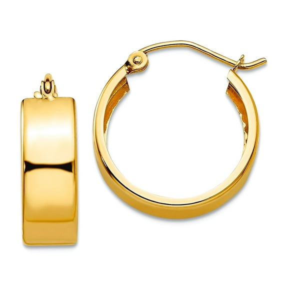 14k Yellow Gold Polished Hinged post Hoop Earrings 16x16mm Hoop Earring for Women - 1.6 Grams