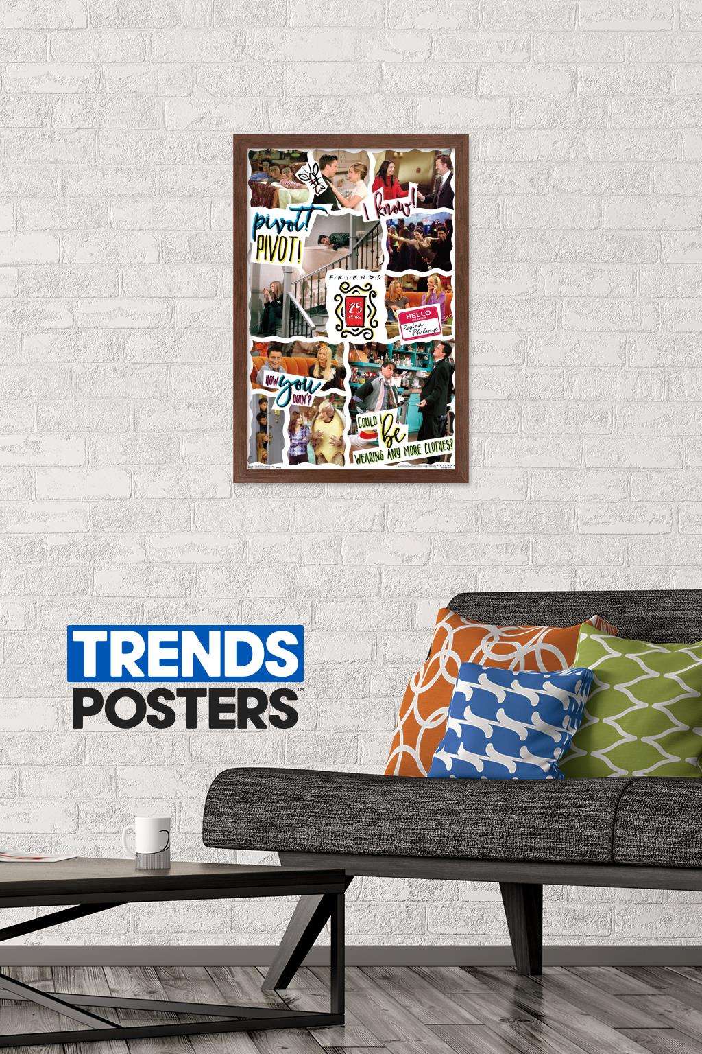 Friends - 25th Wall Poster, 14.725" x 22.375", Framed