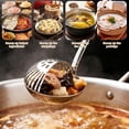 thumbnail image 3 of Stainless Steel Strainer Ladle, 2 in 1 Soup Strainer Separates Liquids, Hot Pot Dual Purpose Colander Soup Ladle for Cooking and Straining for Homes and Restaurants (Gold&Silver)DSF, 3 of 7