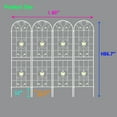 thumbnail image 3 of 4 Pack Metal Garden Trellis 86.7" x 19.7" Rustproof Trellis for Climbing Plants Outdoor Roses Vine Cucumbers Vegetables Flower Support, Cream White, 3 of 7