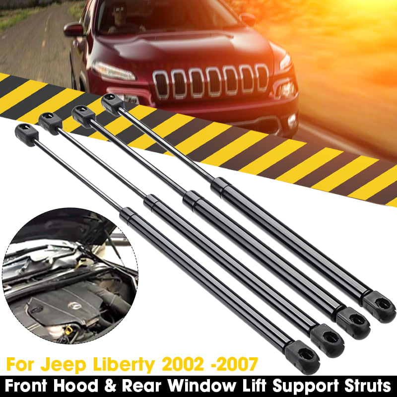2 Hood 2 Rear Window Gas Lift Supports Struts For 2002-2007 Jeep Liberty