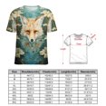 thumbnail image 2 of Watercolor Fox T-Shirts Casual T-Shirt Short Sleeve Women Trendy Tshirt Beach Custom Tops, 2 of 5