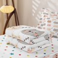 thumbnail image 5 of Manfei Kawaii Cat Lover Zipper Queen Comforter Set with Fitted Sheet and 2 Pillowcases, Sleep Kitten Zipper Bedding Set, Cream Tan, Polkadot Reversible, 4 Pieces, 5 of 7
