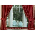 thumbnail image 2 of Tie Top Sheer Sari Curtains 60" W X 63" L matching tiebacks- Handcrafted Maroon Indian Drapes Unlined for light & airy ambience Perfect for Living/Bedroom/Dining Room Sold in Pairs, 2 of 6