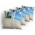 thumbnail image 5 of Ambesonne Ocean Throw Pillow Cover 4 Pack, Island Scenery Traveling, 18", White Cream Blue, 5 of 7