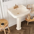 thumbnail image 3 of Dynasty 23 1/16 in. W Bone Vitreous China Rectangular Pedestal Combo Bathroom Sink with 4 in. Centerset Faucet Holes, 3 of 10