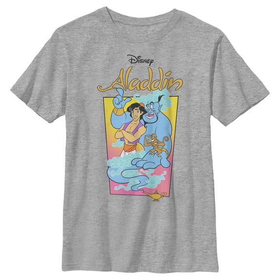 Boy's Aladdin Friend Trio Graphic Tee Athletic Heather Medium