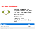 thumbnail image 2 of Rear Upper Shock Mount Plate - Compatible with 1988 - 1991, 1995 - 1999, 2001 - 2006 BMW M3 Coupe 1989 1990 1996 1997 1998 2002 2003 2004 2005, 2 of 2