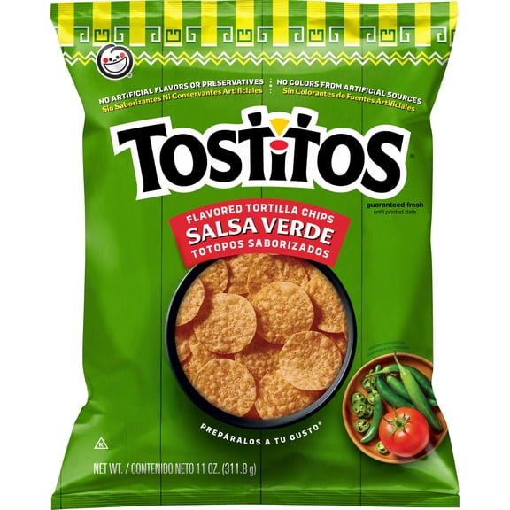 Tostitos Tortilla Chips Salsa Verde, 11 oz Bag